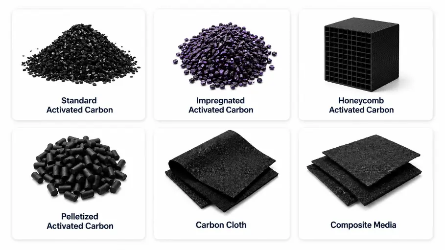 carbon media for chemical filter